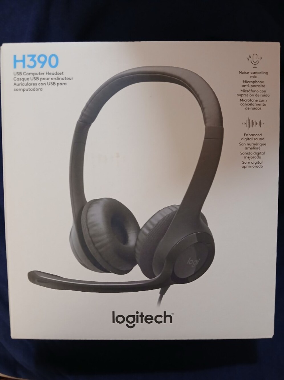 2/$20 🥰 Logitech H390 Black Wired USB Headset with Noise-Canceling Mic